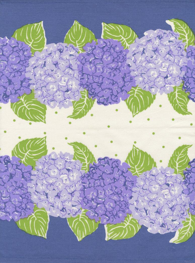 16" Classic Retro Floral Hydranga Toweling