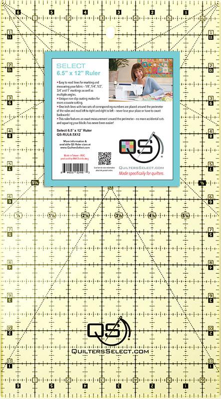 Non Slip Ruler 6.5" x 12" QS RUL65x12 Quilters Selec#1