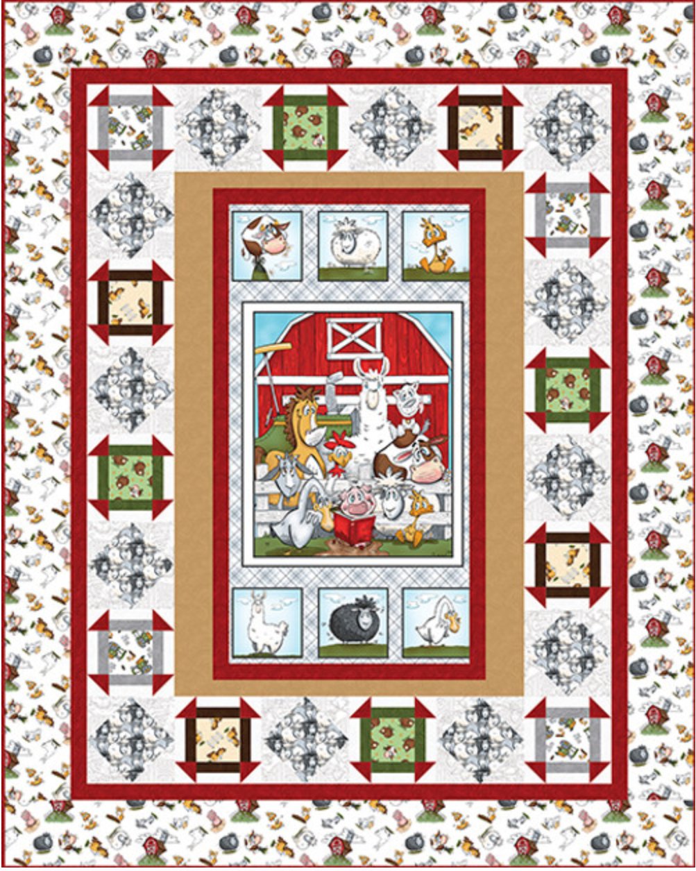 Farmyard Tails Panel Quilt Kit
