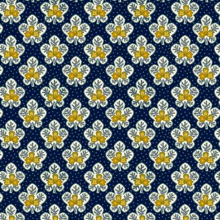 Navy Leafy Blossoms