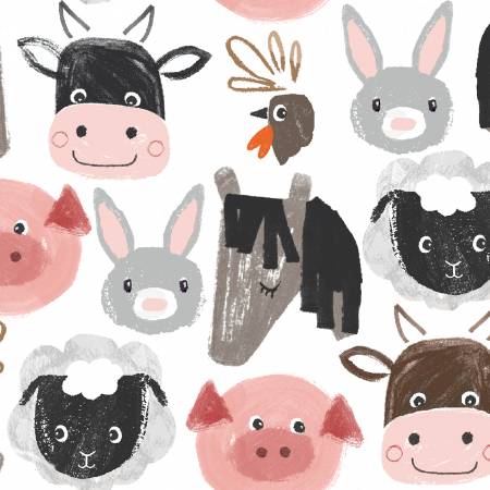 Little Farm Faces Flannel