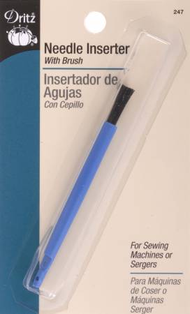 Needle inserter with brush