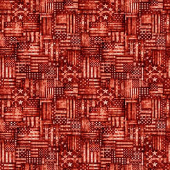 AMERICAN COUNTRY - FLAG PATCHWORK RED