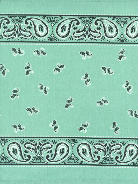 16" Classic Retro Aqua Bandana Toweling