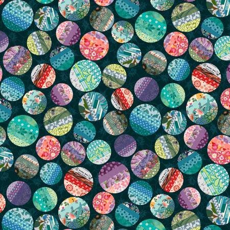 Dark Teal Big Dots
