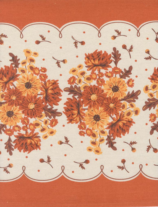 16" Classic Retro Floral Mums Toweling