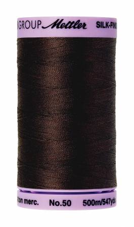Silk-Finish 50wt Solid Cotton Thread Black Peppercorn