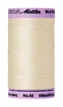 Silk-Finish 50wt Solid Cotton Thread Antique White