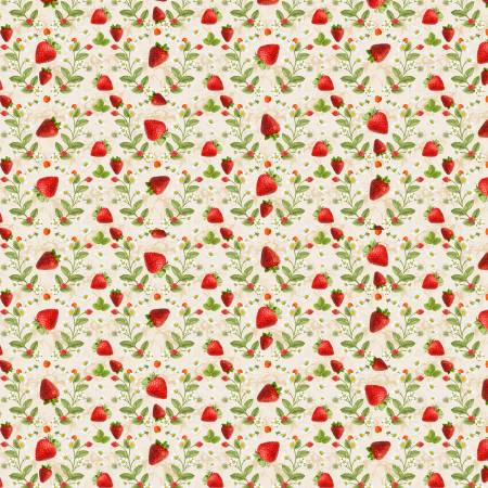 Ecru Strawberries & Flowers