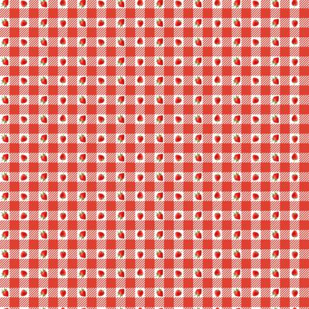 Red Strawberries On Plaid