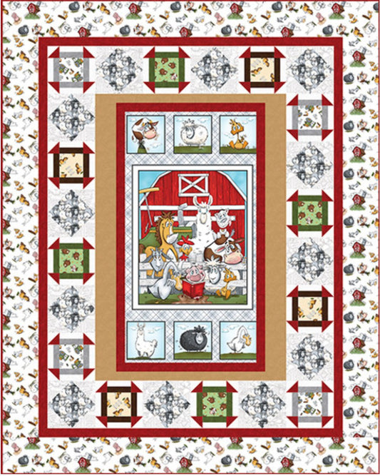 Farmyard Tails Panel Quilt Kit