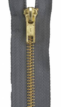 Heavy Weight Brass 1-Way Separating Zipper 24in Slate