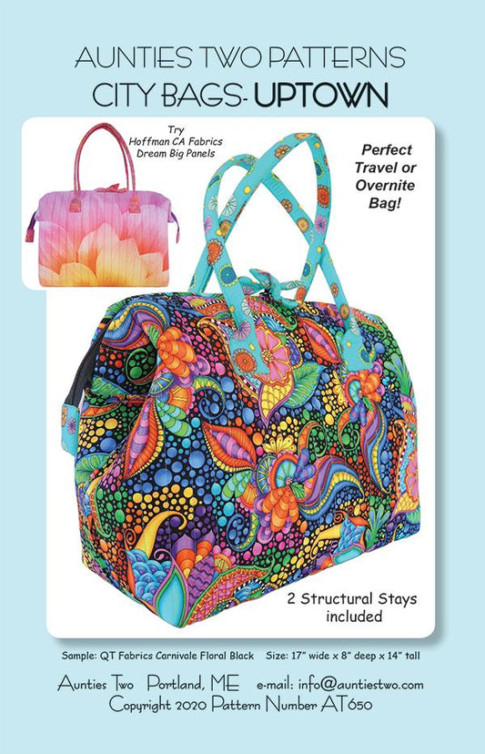 City Bag Uptown/w 2 Stays AT 650 Aunties Two Pattern#1