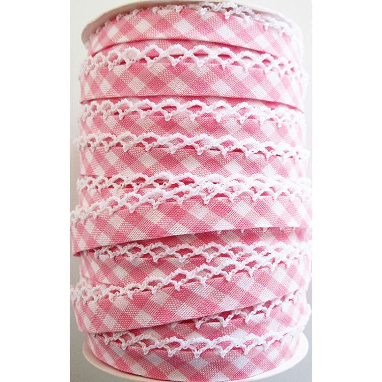 Crochet Edge DF Bias Check Pink 71436 32 Vintagedoor#27