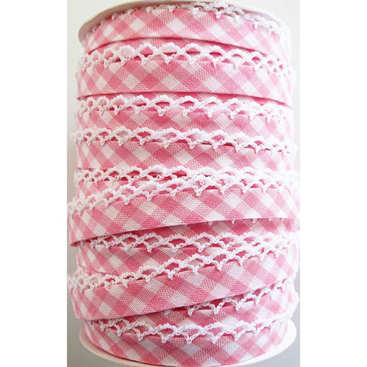 Crochet Edge DF Bias Check Pink 71436 32 Vintagedoor#27