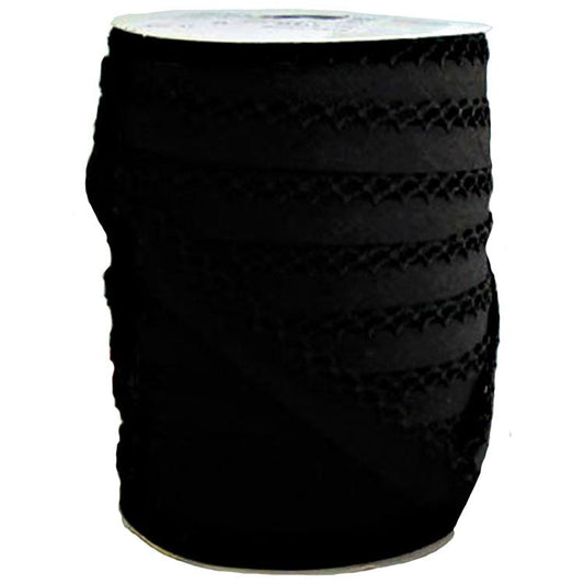 Crochet Edge DF Bias Solid Blk 71416 1 Vintagedoor#27