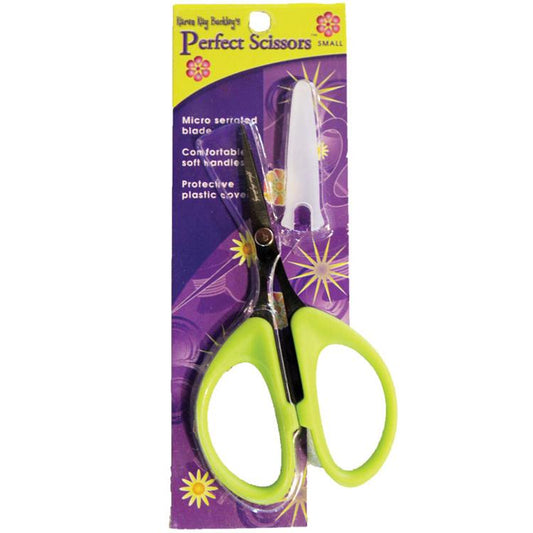 Perfect Scissors Green 4-3/16in Small Micro-Serrated Non-Slip Blade