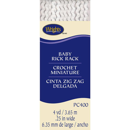 Baby Rick Rack White 400 30 Wrights#3
