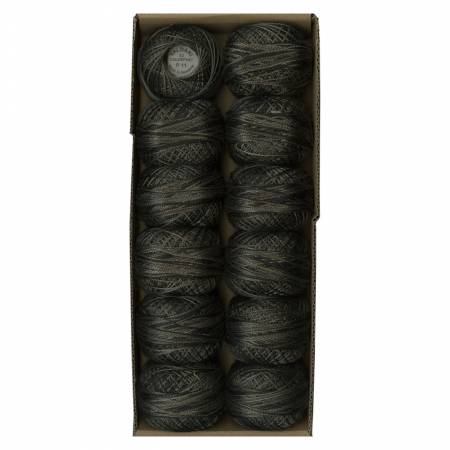 Valdani Variegated Pearl Cotton Ball SZ12 109yd Aged Black